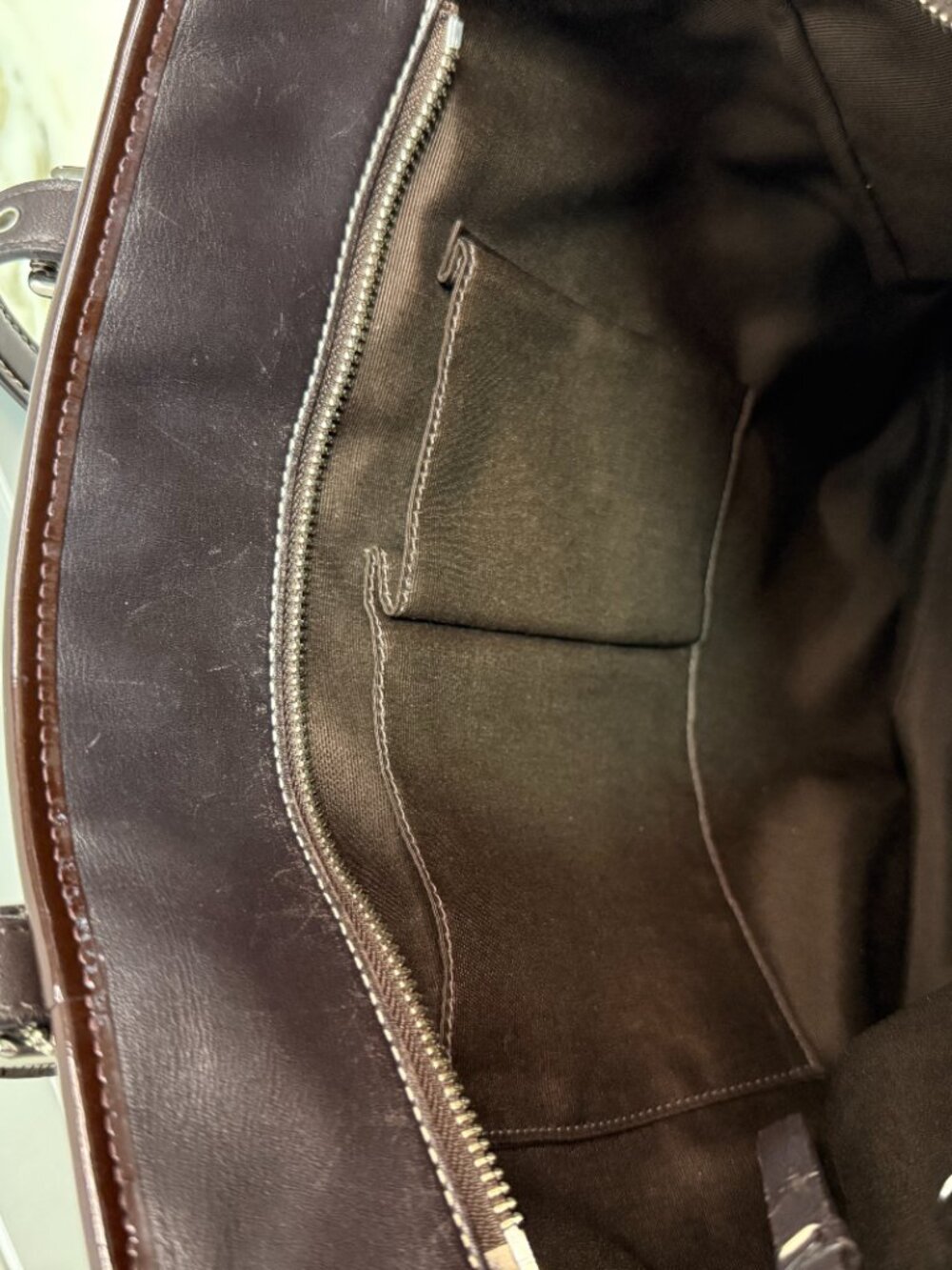 Coach Mahogany Patent Leather Gallery Tote Shoulder Bag Zip Top Large - Picture 6 of 8